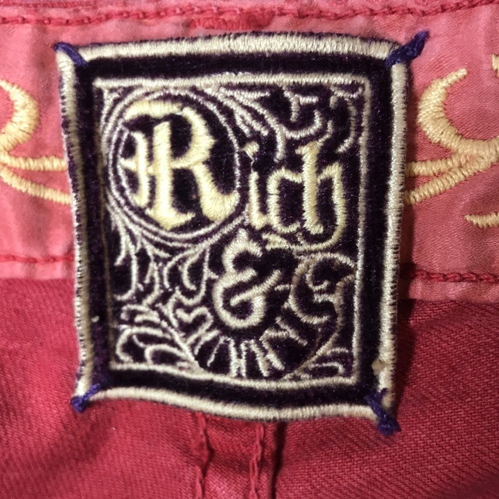 Rich & Skinny Embroidered Logo Red Jeans Rare - Picture 5 of 11